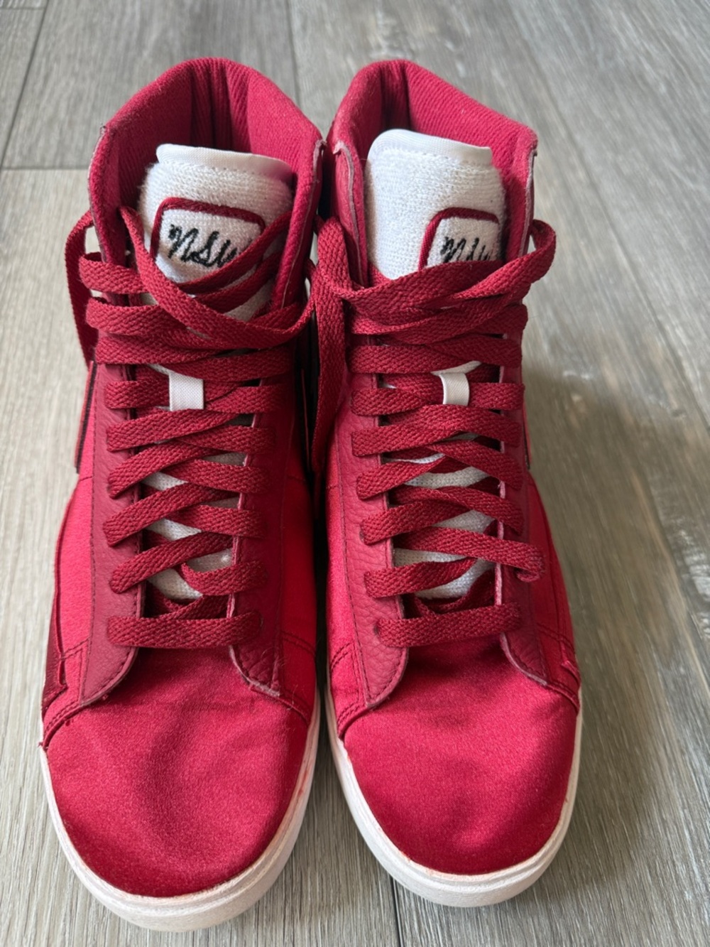 Nike Blazer Mid Premium in “Red Crush” Satin - Picture 3 of 13